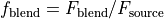 f_\mathrm{blend} = F_\mathrm{blend} / F_\mathrm{source}